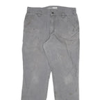 CARHARTT Mens Cotton Blend Grey Relaxed Straight Trousers W34 L31 Workwear