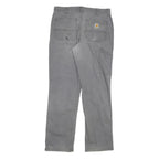 CARHARTT Mens Cotton Blend Grey Relaxed Straight Trousers W34 L31 Workwear