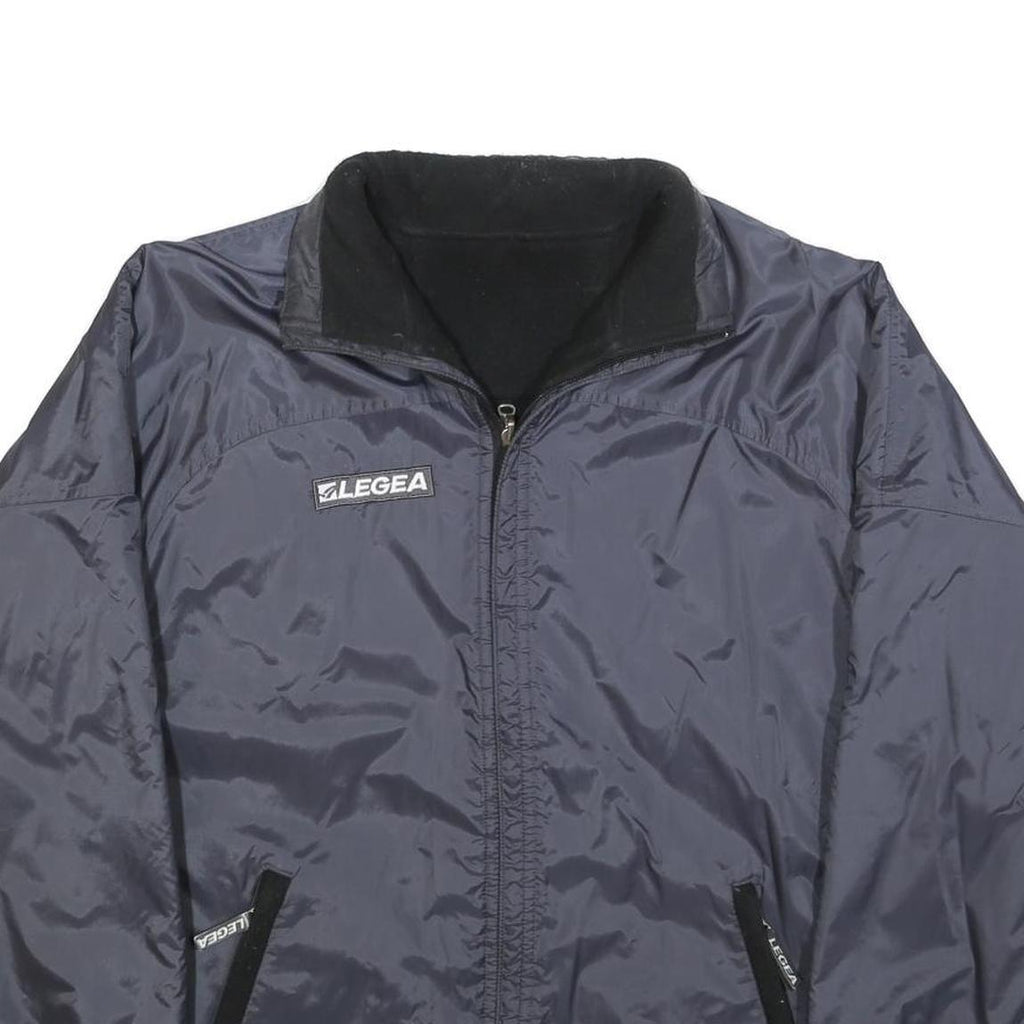 LEGEA Mens Blue & Black Reversible Zip Front Jacket M Polyester Sportswear