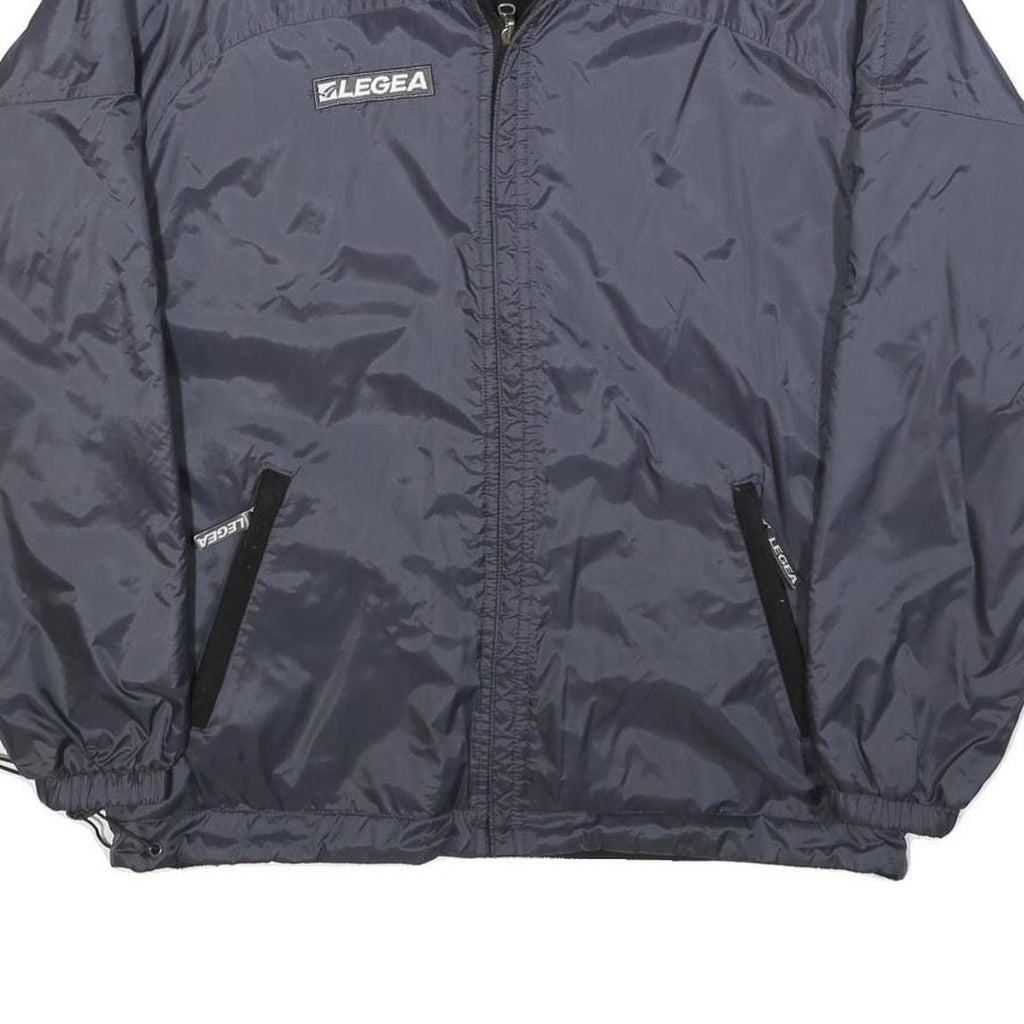 LEGEA Mens Blue & Black Reversible Zip Front Jacket M Polyester Sportswear