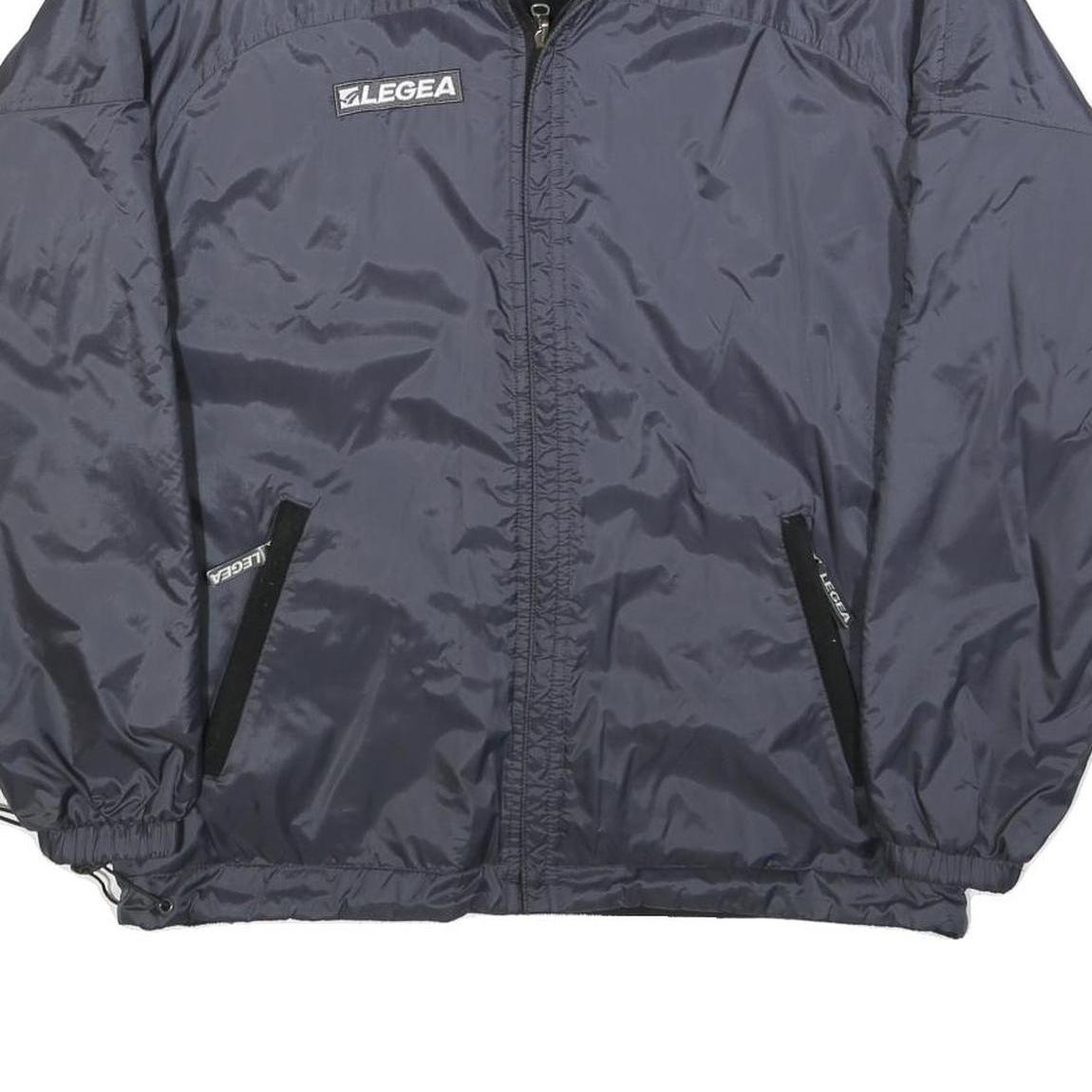 LEGEA Mens Blue & Black Reversible Zip Front Jacket M Polyester Sportswear