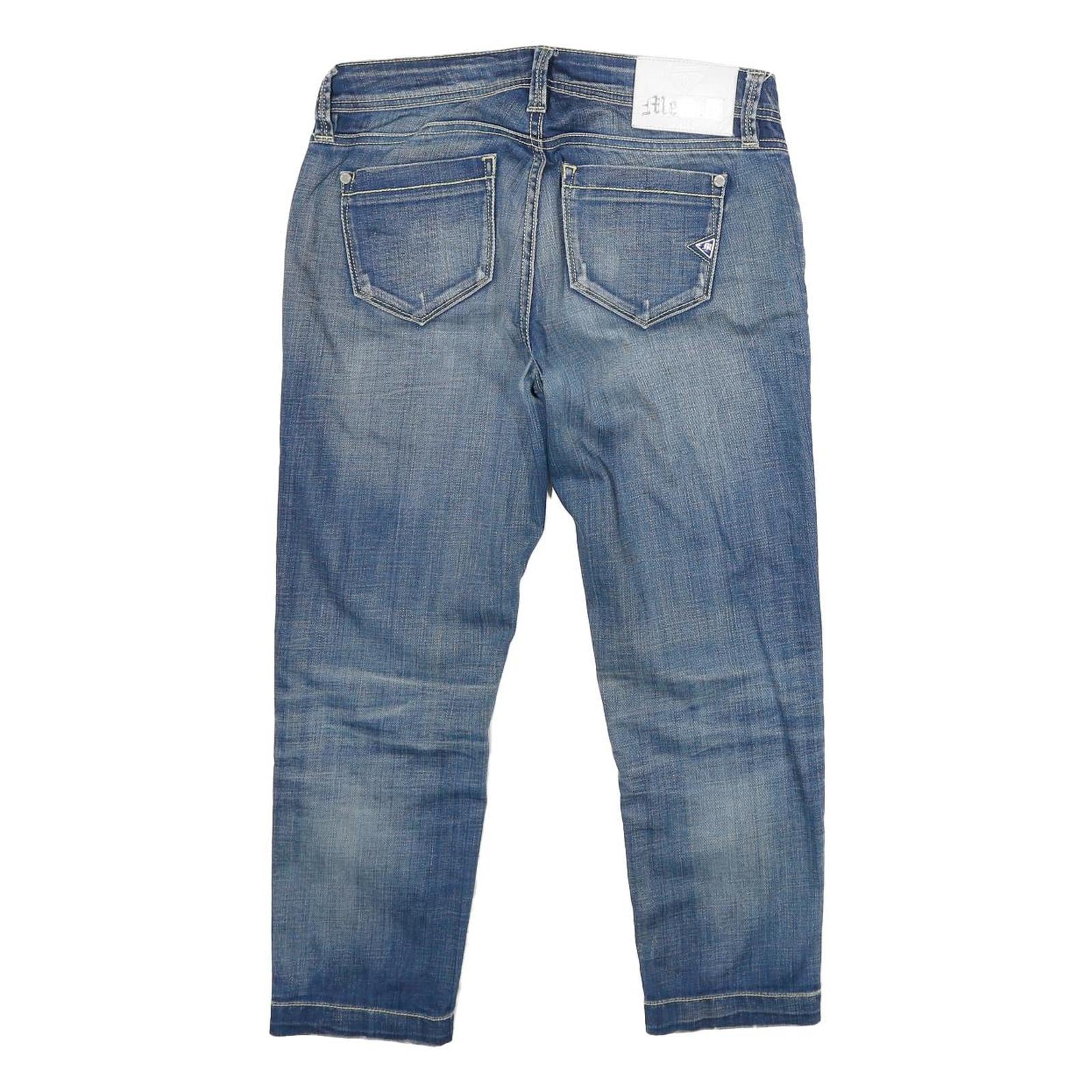 MELTIN POT Womens Blue Relaxed Straight Denim Medium W30 L23 Casual Zip Jeans