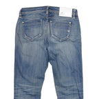 MELTIN POT Womens Blue Relaxed Straight Denim Medium W30 L23 Casual Zip Jeans