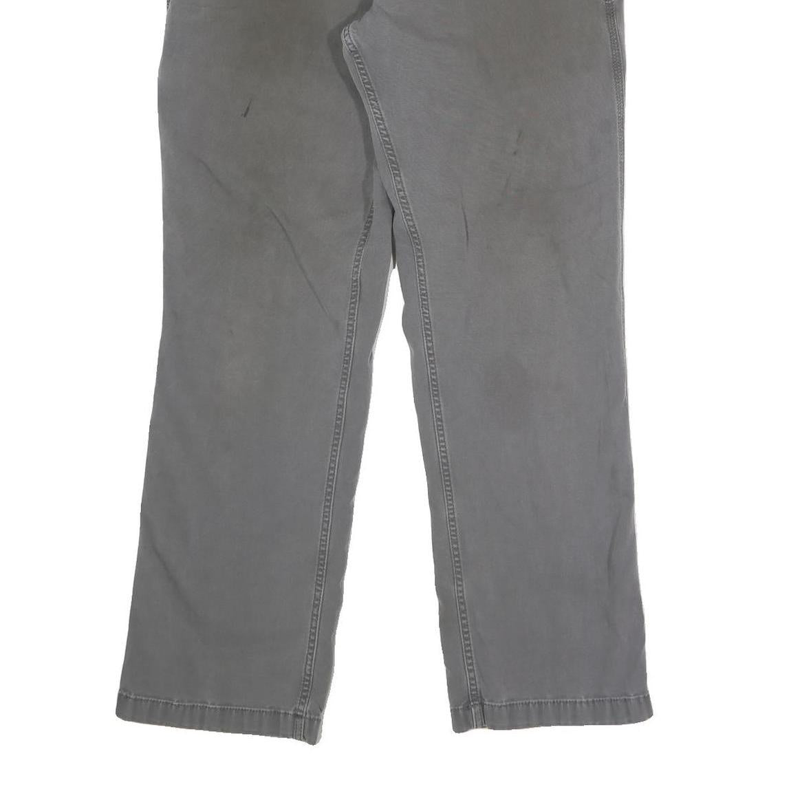 CARHARTT Mens Regular Fit Grey Cotton Blend Button Trousers W34 L30 Workwear