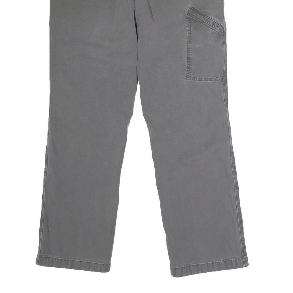 CARHARTT Mens Regular Fit Grey Cotton Blend Button Trousers W34 L30 Workwear