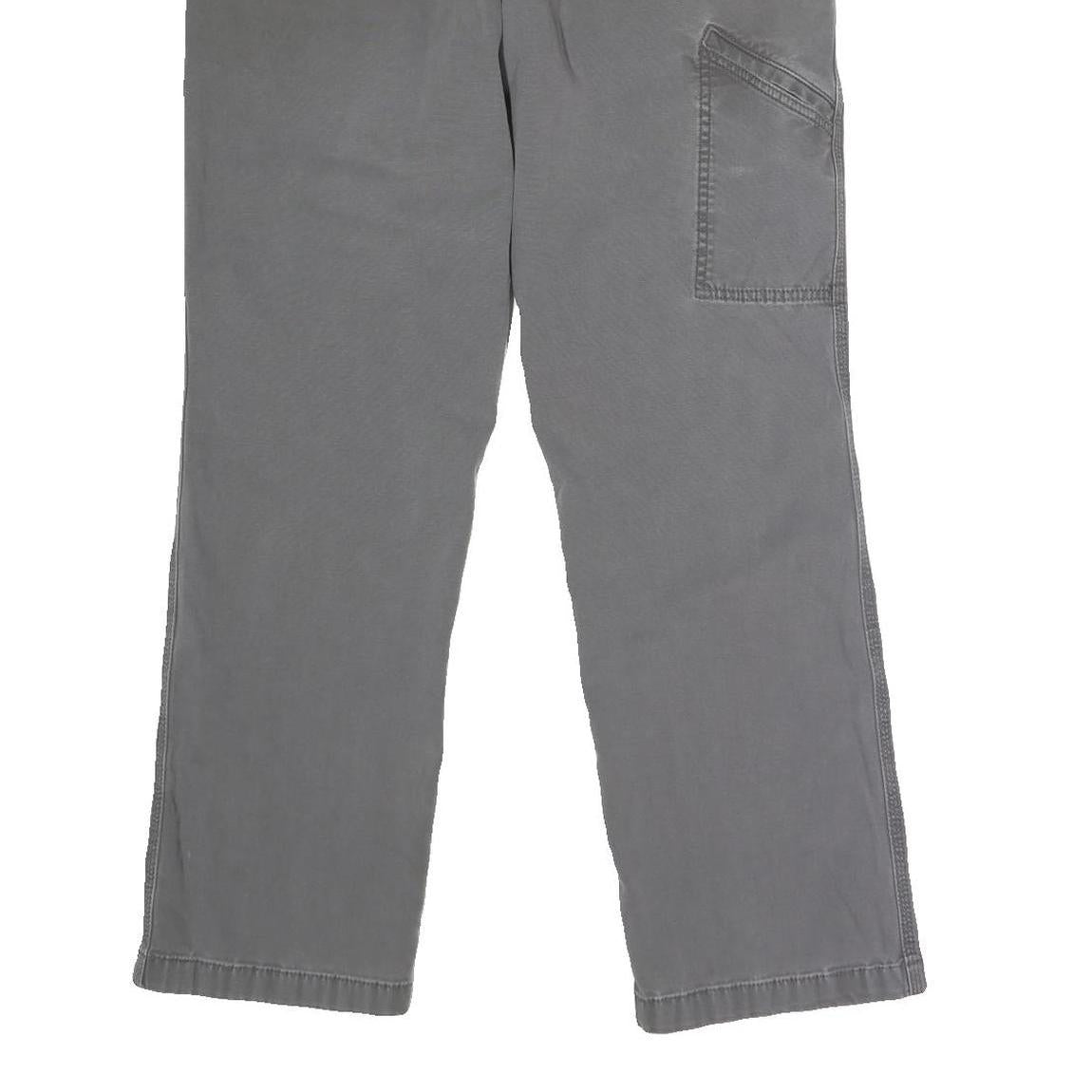 CARHARTT Mens Regular Fit Grey Cotton Blend Button Trousers W34 L30 Workwear