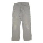 DICKIES Mens Grey Cotton Blend Twill Straight Regular Fit Trousers W30 L28