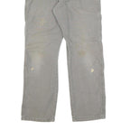 DICKIES Mens Grey Cotton Blend Twill Straight Regular Fit Trousers W30 L28