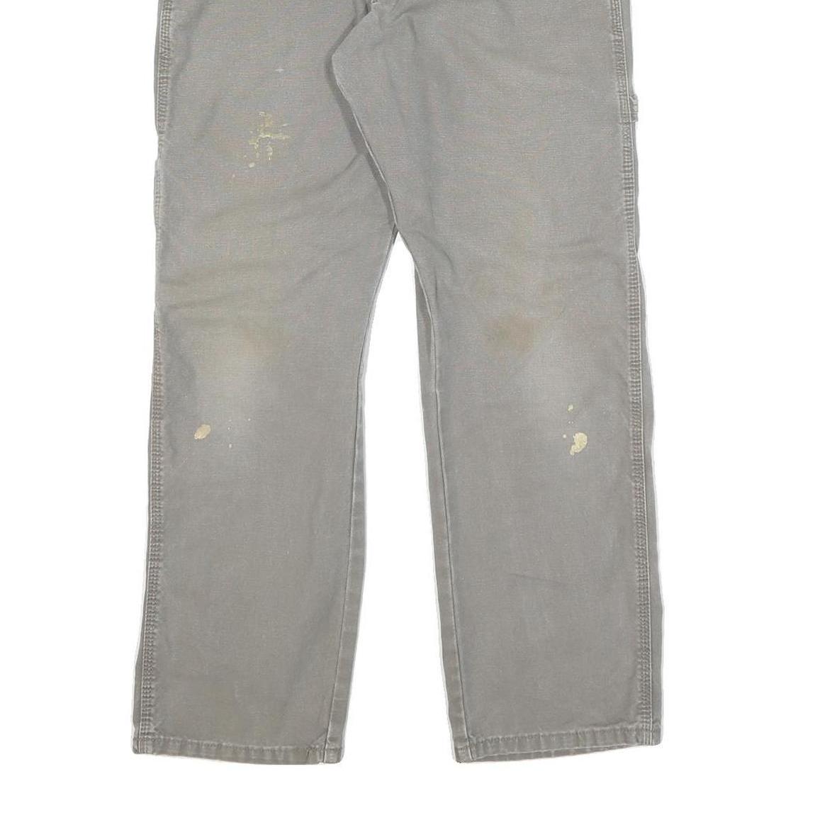 DICKIES Mens Grey Cotton Blend Twill Straight Regular Fit Trousers W30 L28