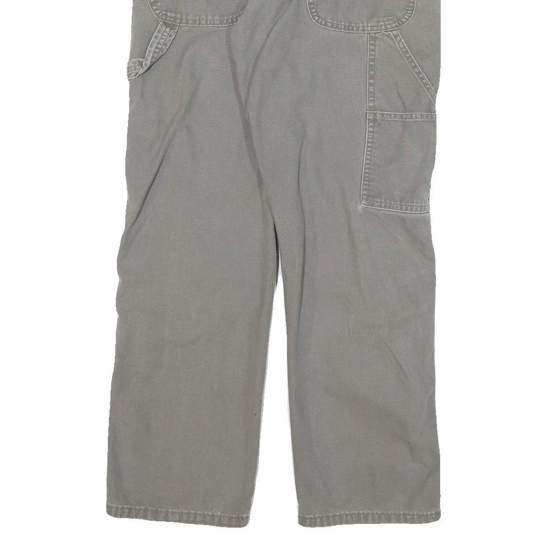 DICKIES Mens Grey Cotton Blend Twill Straight Regular Fit Trousers W30 L28