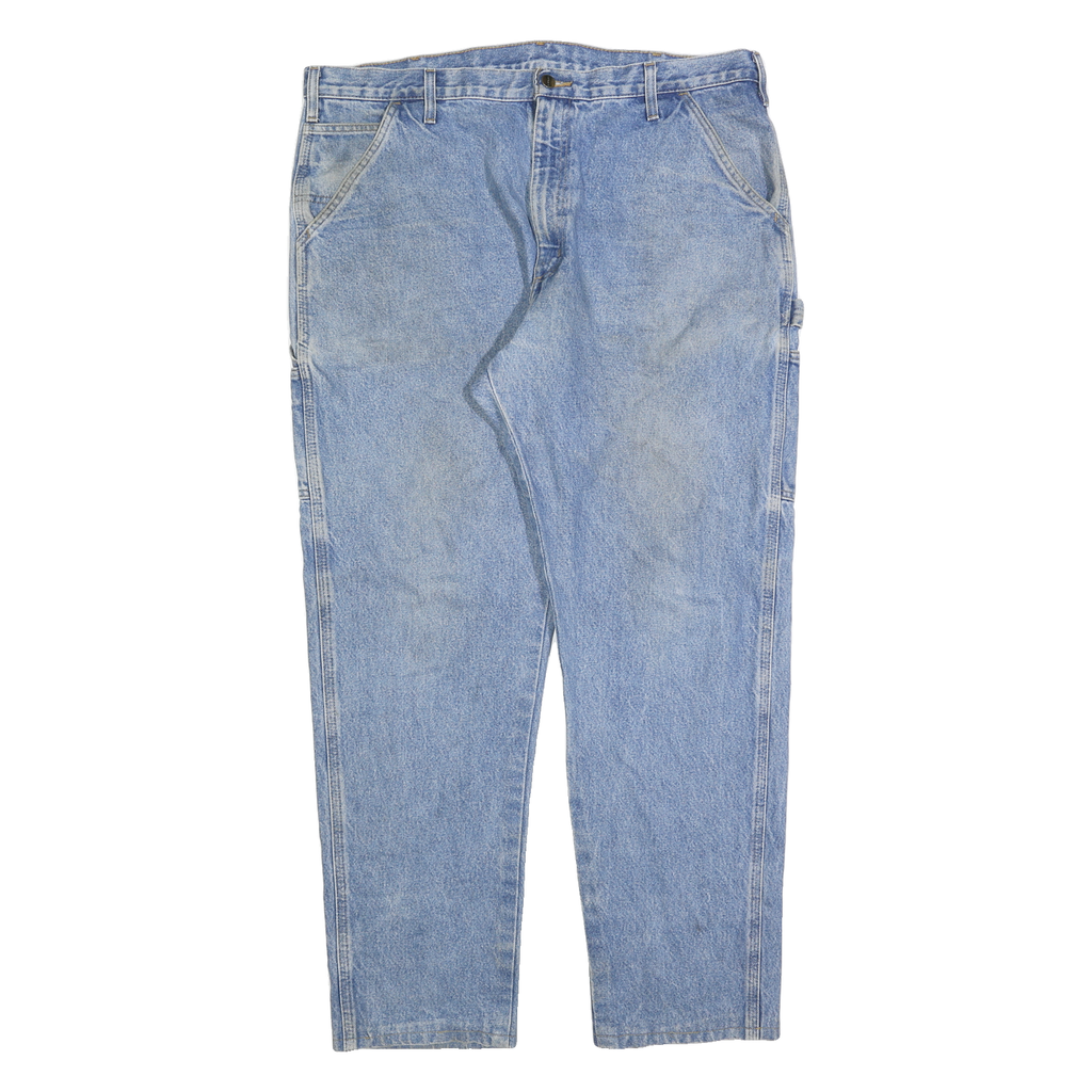 CARHARTT Mens Denim Blue Regular Straight Trousers W40 L34 Workwear Casual