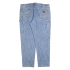 CARHARTT Mens Denim Blue Regular Straight Trousers W40 L34 Workwear Casual
