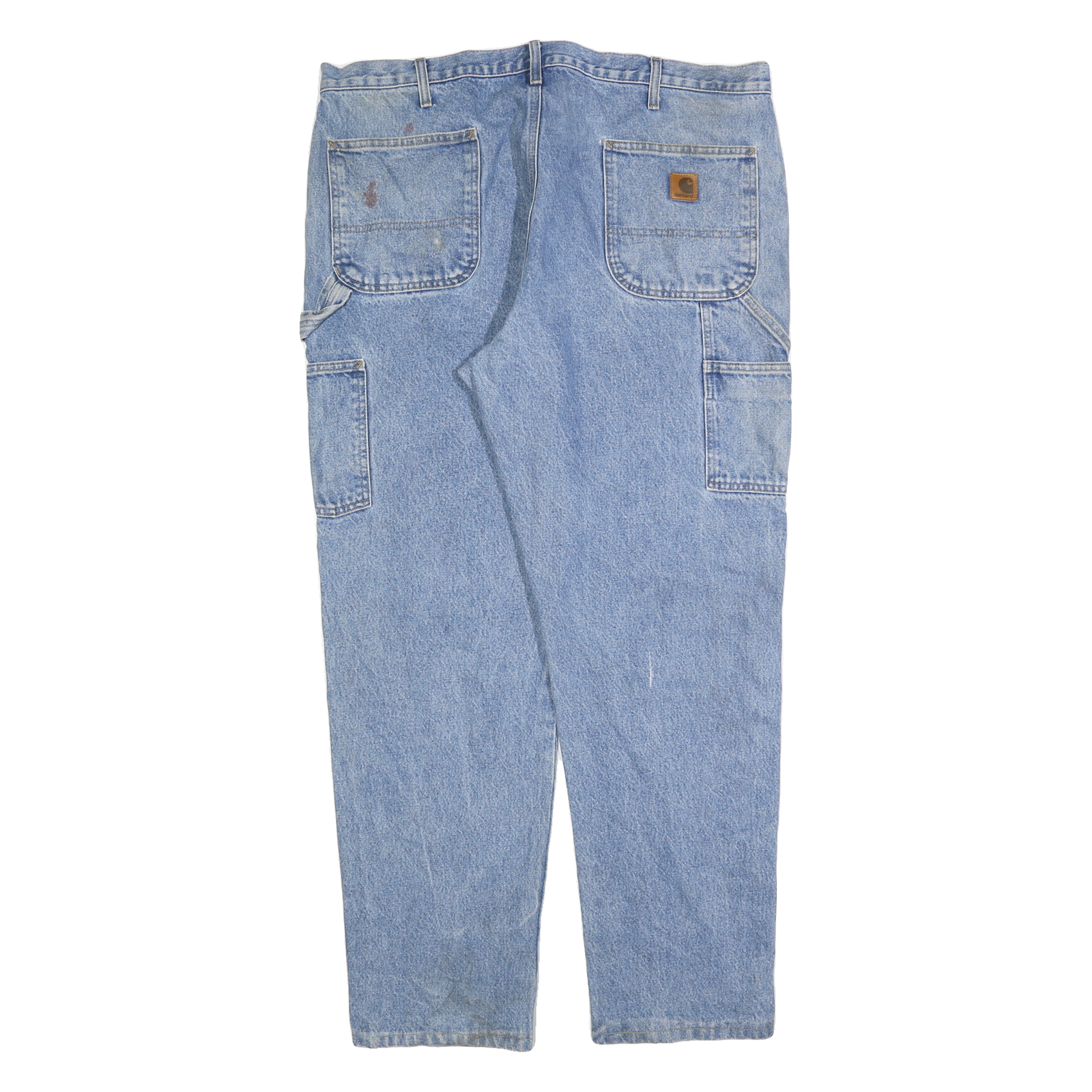 CARHARTT Mens Denim Blue Regular Straight Trousers W40 L34 Workwear Casual