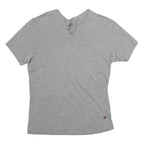 PUMA Womens Grey Cotton Blend V-Neck Short Sleeve T-Shirt M Casual Basic