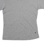 PUMA Womens Grey Cotton Blend V-Neck Short Sleeve T-Shirt M Casual Basic