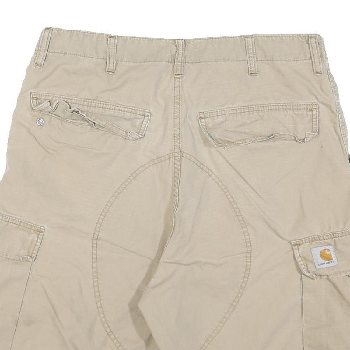 CARHARTT Mens Shorts Beige Cargo L W32 Durable Workwear Pockets