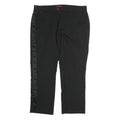 GUESS Mens Cotton Blend Black Regular Trousers W38 L30 Satin Side Stripe Zip