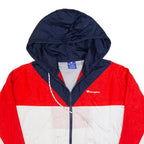 CHAMPION Mesh Lined Womens Track Jacket Red Hooded Colourblock XS