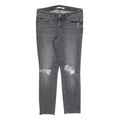 LEVI'S 711 Womens Jeans Grey Slim Skinny Denim Rinse W28 L25 Distressed