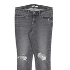 LEVI'S 711 Womens Jeans Grey Slim Skinny Denim Rinse W28 L25 Distressed