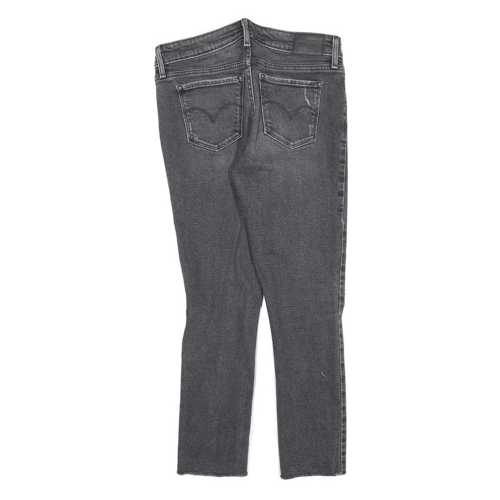 LEVI'S 711 Womens Jeans Grey Slim Skinny Denim Rinse W28 L25 Distressed