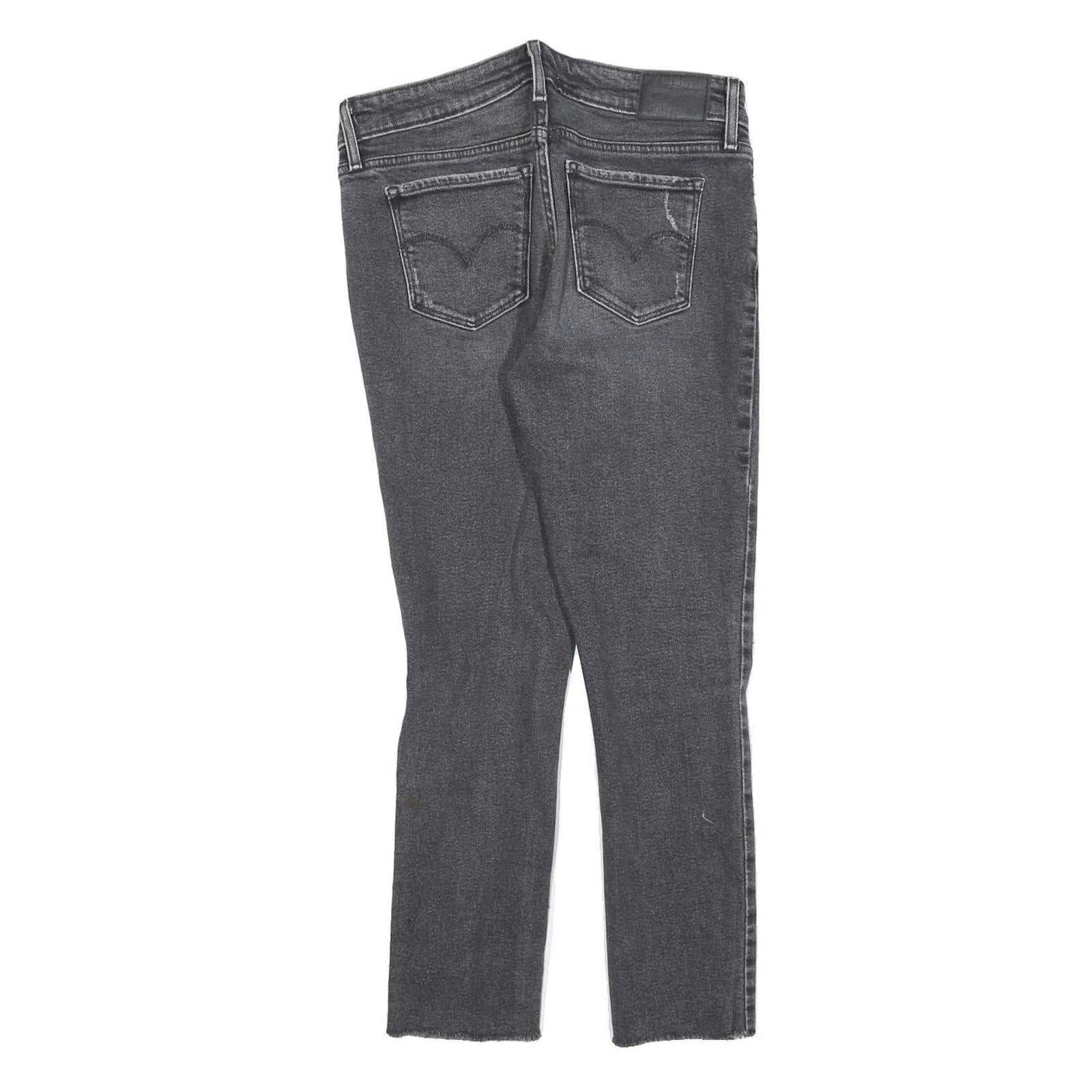 LEVI'S 711 Womens Jeans Grey Slim Skinny Denim Rinse W28 L25 Distressed
