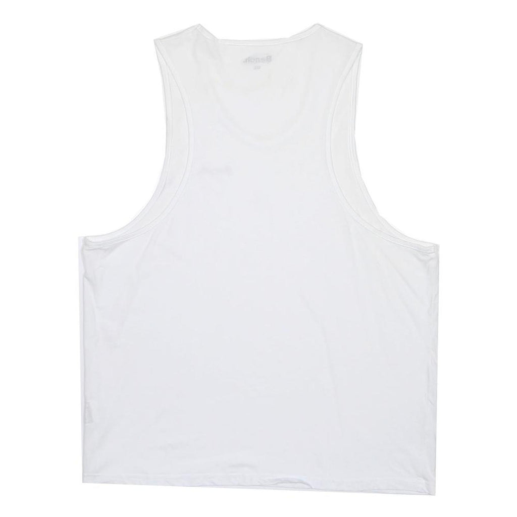 BENCH Mens White Sleeveless Round Neck Cotton Blend Tank Top 2XL Casual Summer