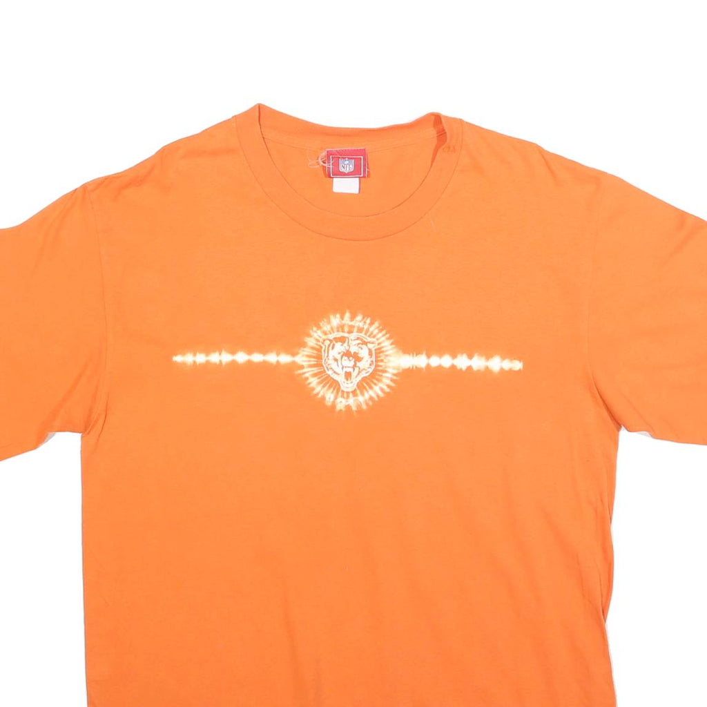 NFL Mens Orange Graphic T-Shirt L Short Sleeve Crew Neck Casual Cotton Blend