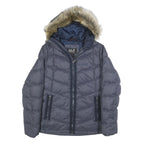 JACK WOLFSKIN Womens Blue Denim Outdoor Jacket UK 12 Polyester Blend Puffer Zip