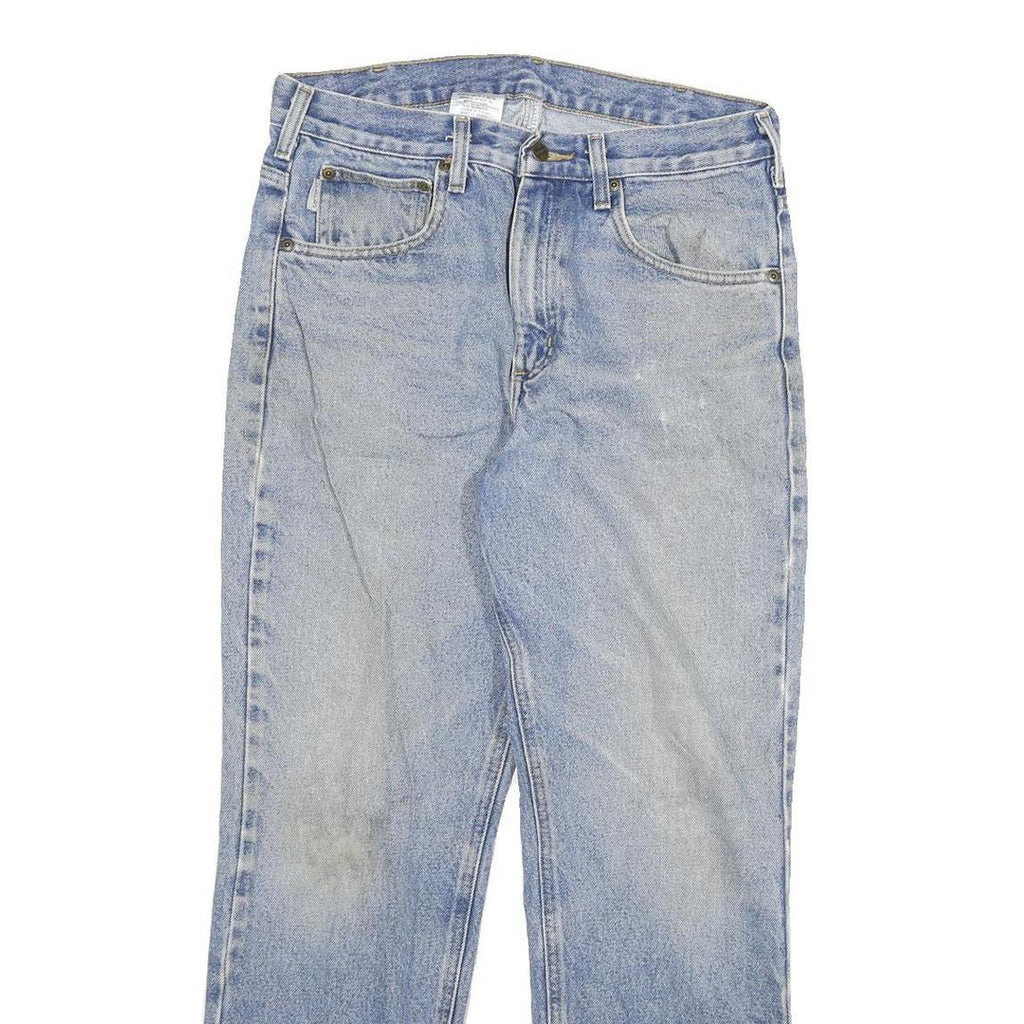 CARHARTT Mens Regular Fit Straight Denim Light Blue W32 L30 Cotton Blend Zip
