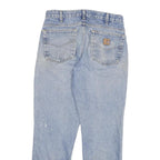 CARHARTT Mens Regular Fit Straight Denim Light Blue W32 L30 Cotton Blend Zip