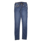 TRUE RELIGION Womens Slim Blue Denim Jeans W25 L31 Classic Cotton Blend Zip