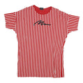 CATCH Mens Red & White Striped Graphic T-Shirt S Short Sleeve Crew Neck Casual