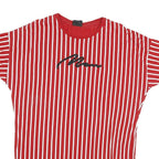 CATCH Mens Red & White Striped Graphic T-Shirt S Short Sleeve Crew Neck Casual