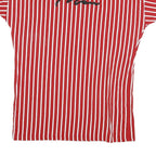 CATCH Mens Red & White Striped Graphic T-Shirt S Short Sleeve Crew Neck Casual
