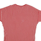 CATCH Mens Red & White Striped Graphic T-Shirt S Short Sleeve Crew Neck Casual