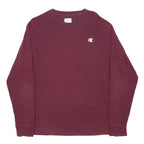 CHAMPION Mens Maroon Crew Neck L Cotton Sweatshirt Pullover Casual Wear