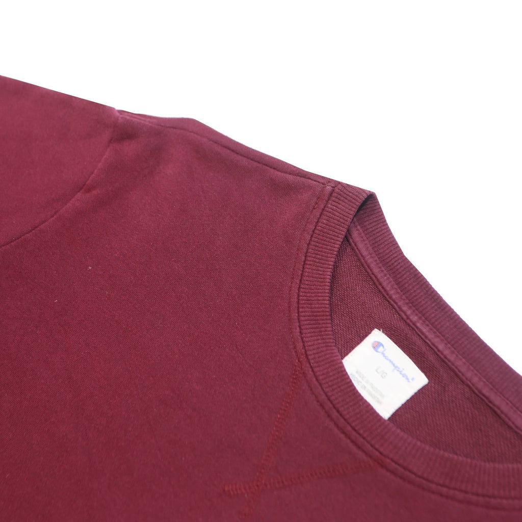 CHAMPION Mens Maroon Crew Neck L Cotton Sweatshirt Pullover Casual Wear
