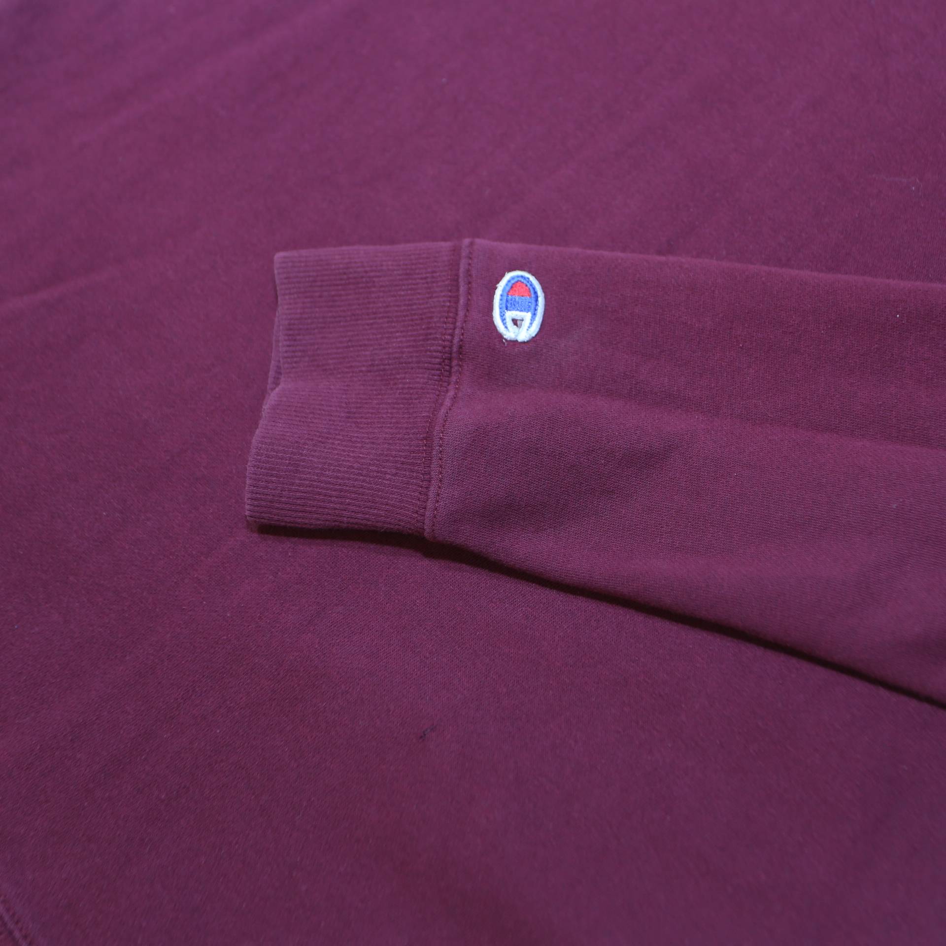 CHAMPION Mens Maroon Crew Neck L Cotton Sweatshirt Pullover Casual Wear