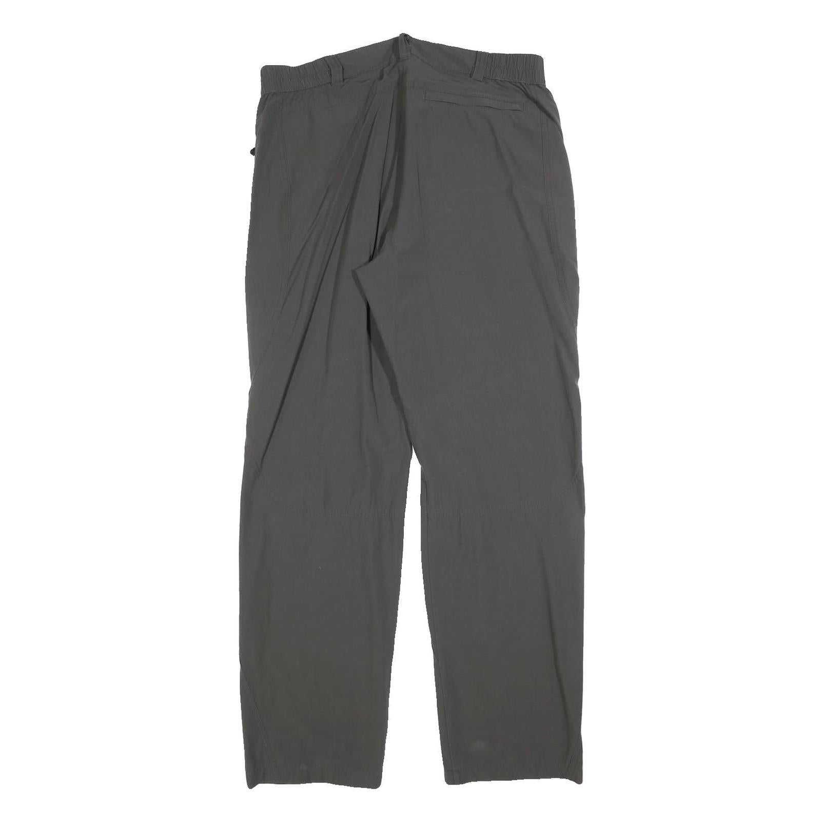 TREVOLUTION Mens Regular Fit Grey Polyester Trousers W34 L32 Zip Casual Outdoor