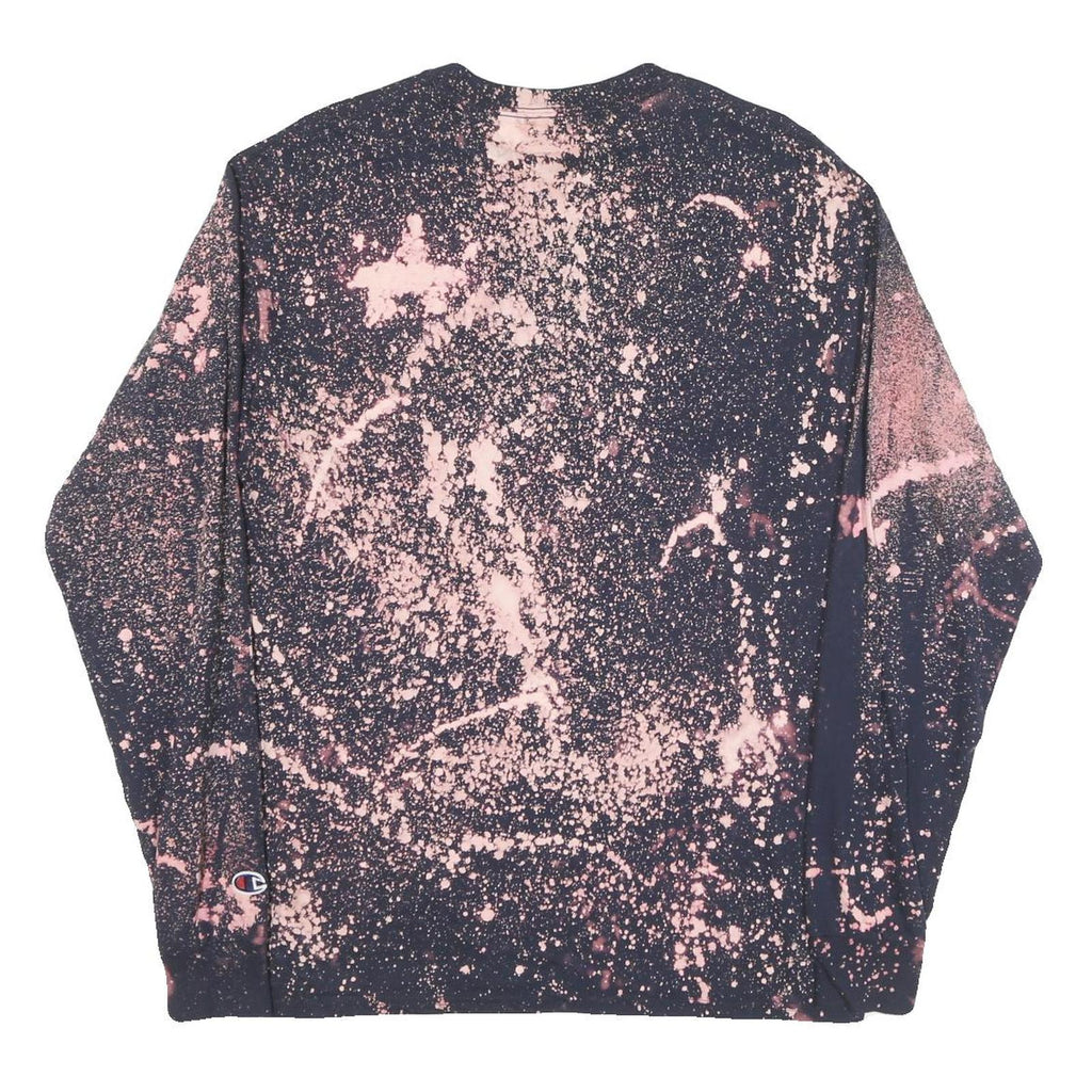 CHAMPION Mens Black & Pink Graphic Long Sleeve Crew Neck T-Shirt M