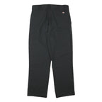 DICKIES Mens Cotton Blend Black Regular Straight Trousers W32 L30 Workwear Zip