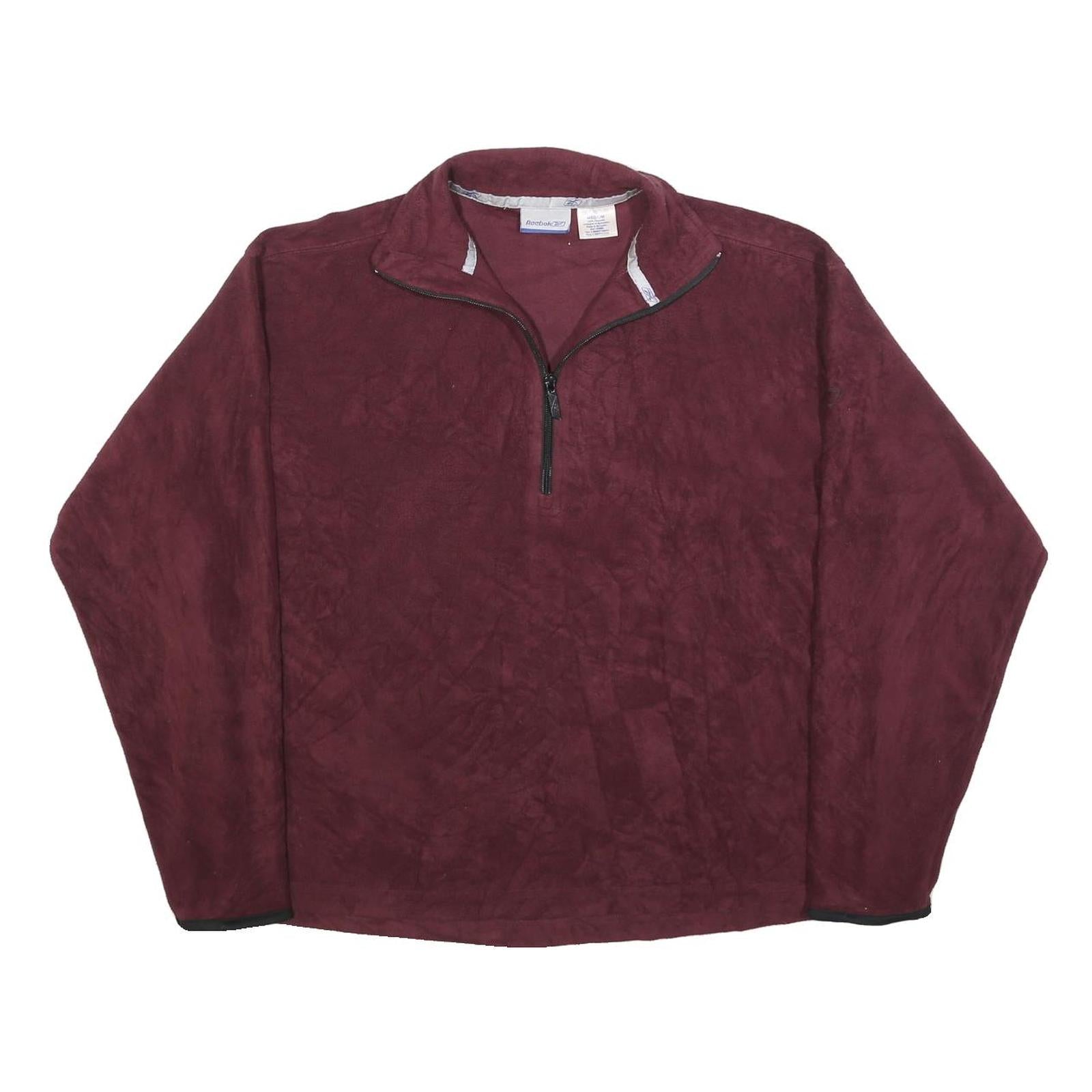 REEBOK Mens Maroon Pullover Plain Crew Neck Basic Knit Jumper M Polyester