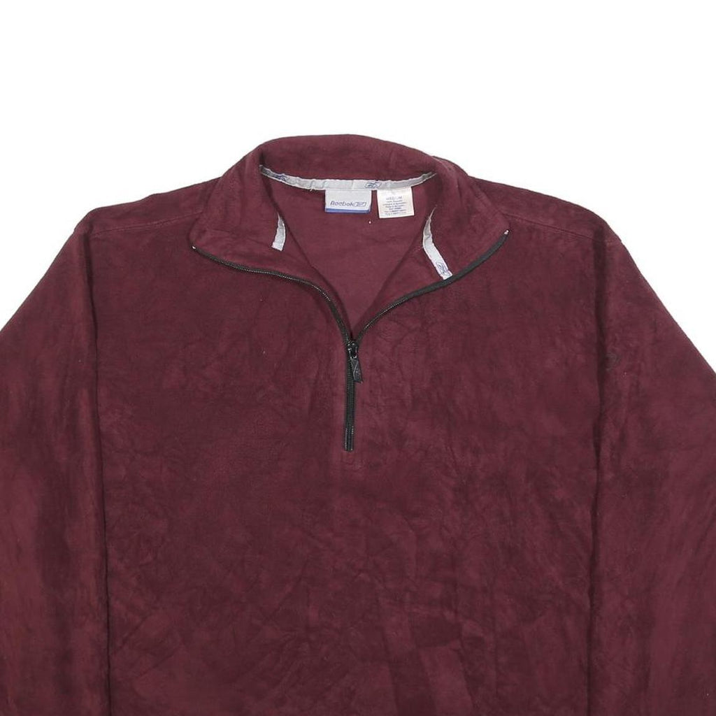 REEBOK Mens Maroon Pullover Plain Crew Neck Basic Knit Jumper M Polyester