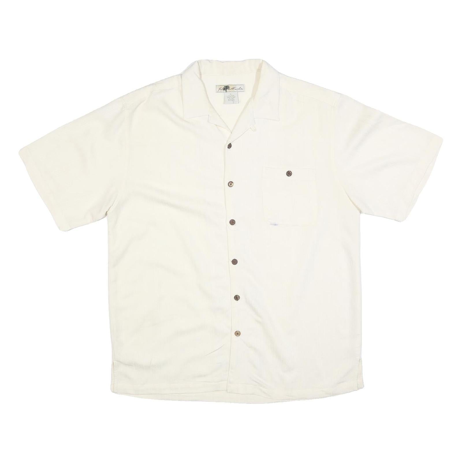 JOE MARLIN Mens Cream Rayon Shirt XL Casual Summer Button Pocket