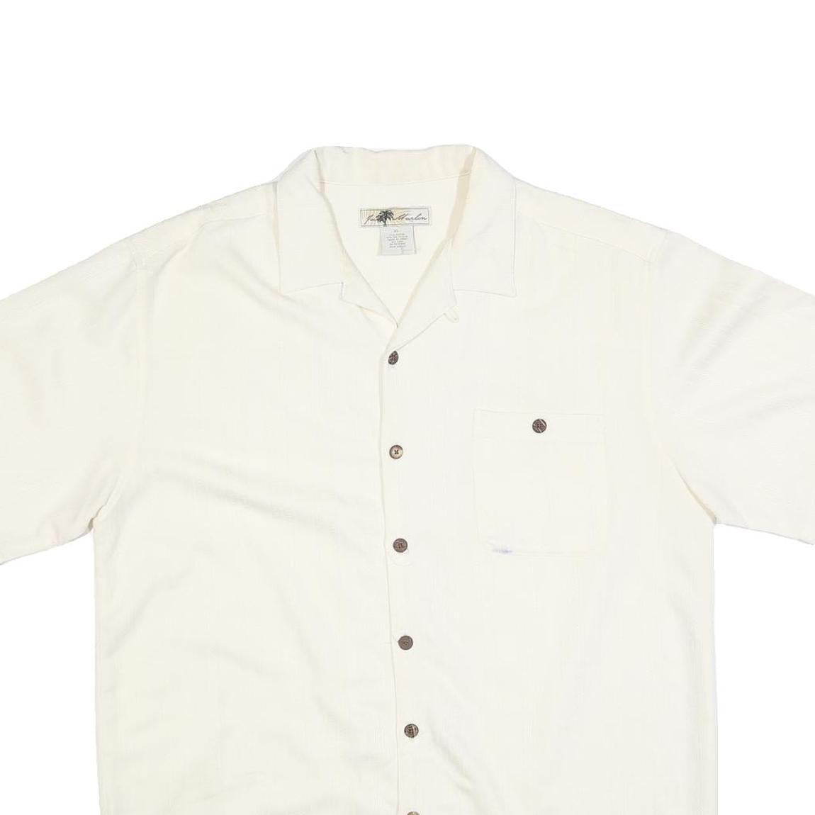 JOE MARLIN Mens Cream Rayon Shirt XL Casual Summer Button Pocket