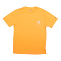 CARHARTT Mens Orange Pocket T-Shirt S Short Sleeve Crew Neck Logo Workwear