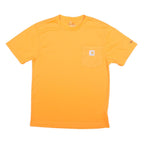CARHARTT Mens Orange Pocket T-Shirt S Short Sleeve Crew Neck Logo Workwear