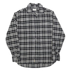 JACHS Mens Black & White Check Shirt L Cotton Blend Long Sleeve Casual