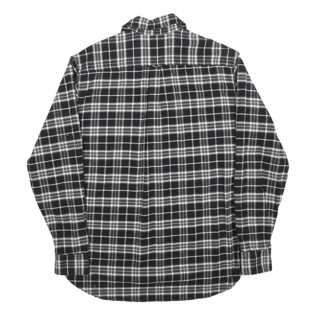 JACHS Mens Black & White Check Shirt L Cotton Blend Long Sleeve Casual